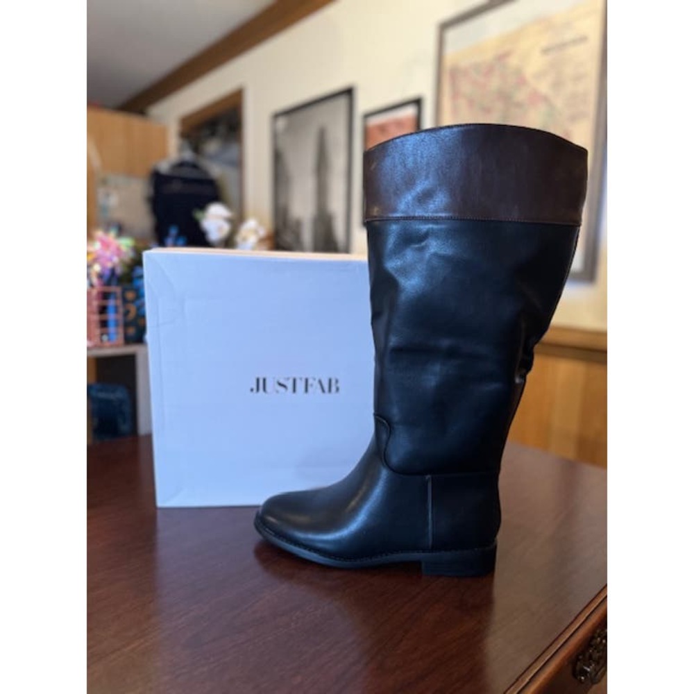 JustFab Brown and Black Boots size 9/Wide Calf